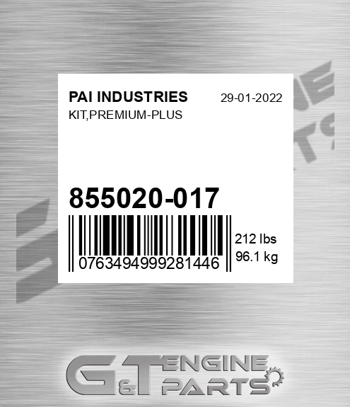 855020-017 Kit,premium-plus for PAI INDUSTRIES