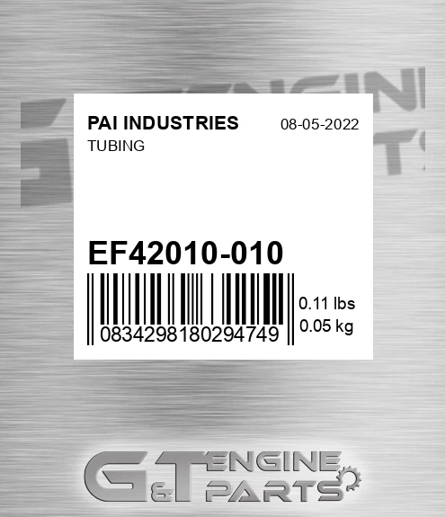 EF42010-010 Tubing for PAI INDUSTRIES