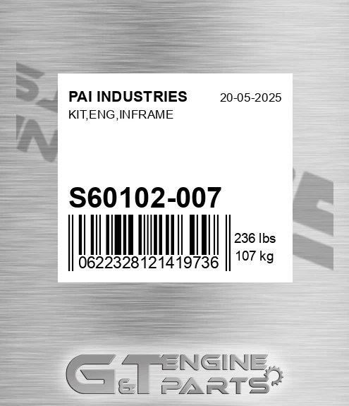 S60102-007 Kit,eng,inframe