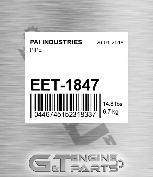 EET-1847 Pipe
