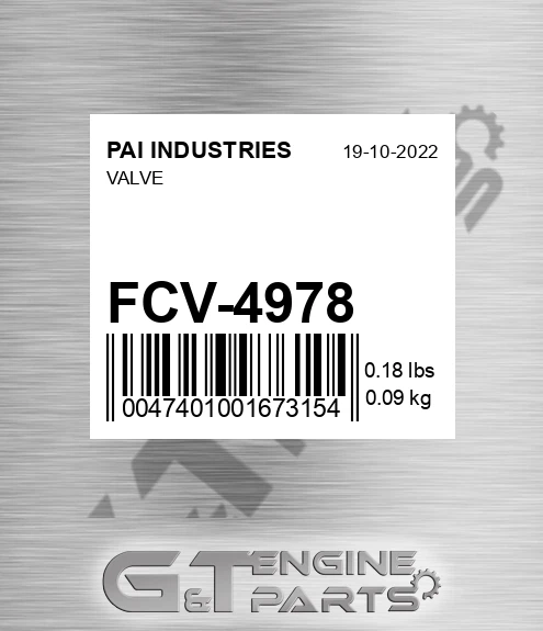 FCV-4978 Valve