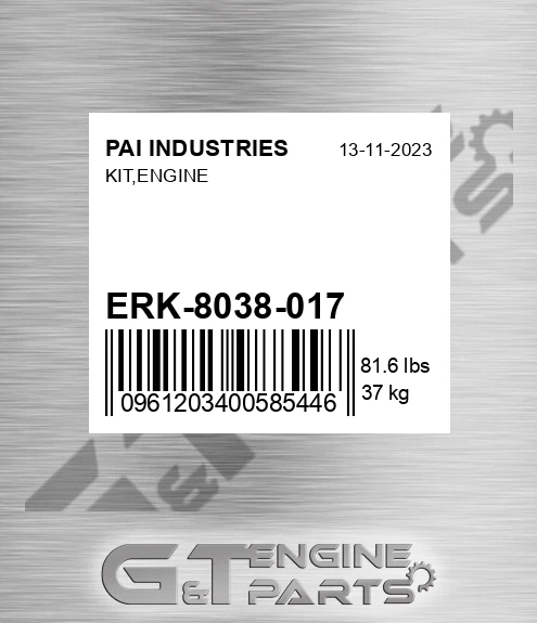 ERK-8038-017 Kit,engine for PAI INDUSTRIES
