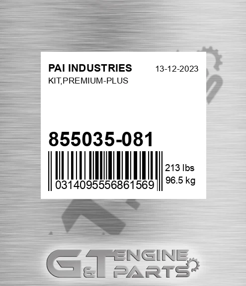 855035-081 Kit,premium-plus for PAI INDUSTRIES