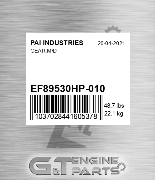 EF89530HP-010 Gear,m/d for PAI INDUSTRIES