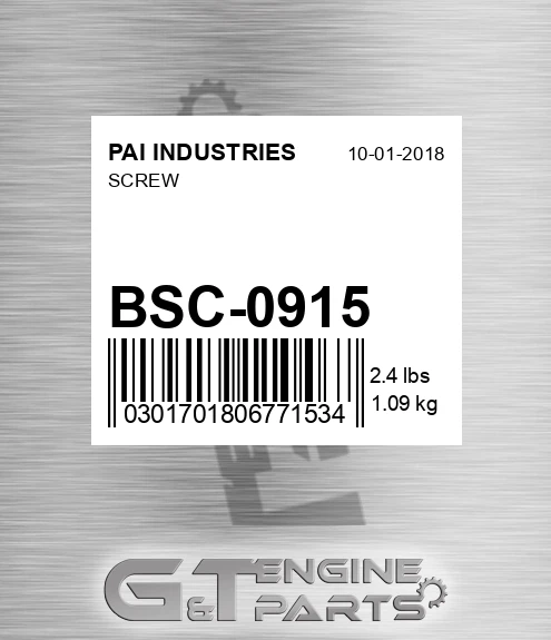 BSC-0915 Screw for PAI INDUSTRIES