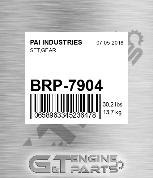 BRP-7904 Set,gear for PAI INDUSTRIES