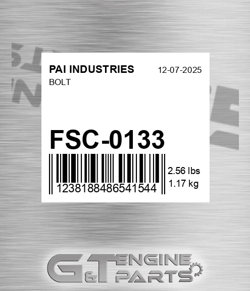 FSC-0133 Bolt for PAI INDUSTRIES