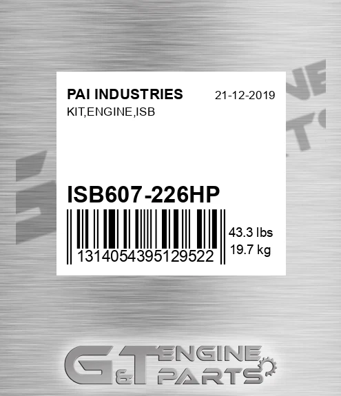 ISB607-226HP Kit,engine,isb for PAI INDUSTRIES