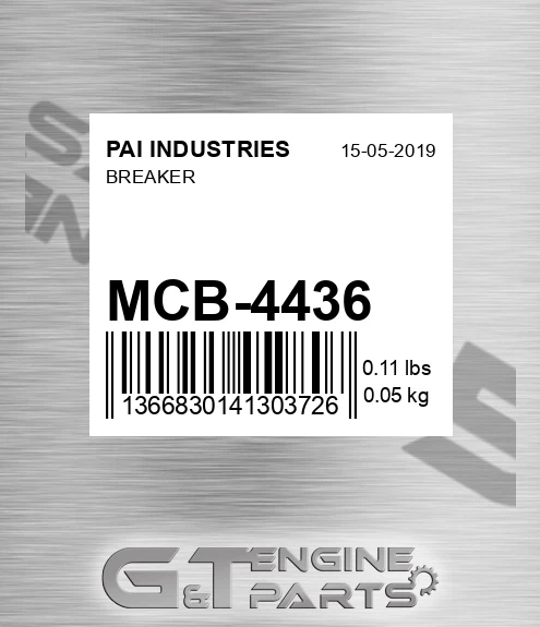 MCB-4436 Breaker for PAI INDUSTRIES