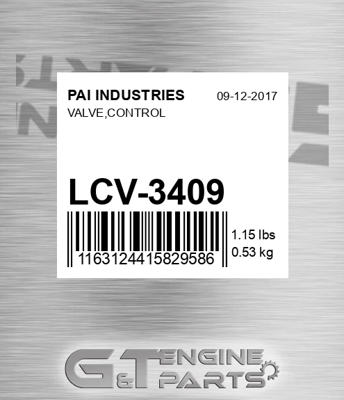 LCV-3409 Valve,control
