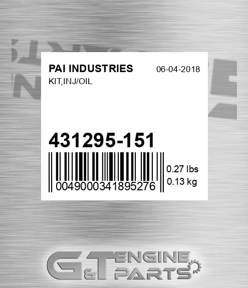 431295-151 Kit,inj/oil for PAI INDUSTRIES