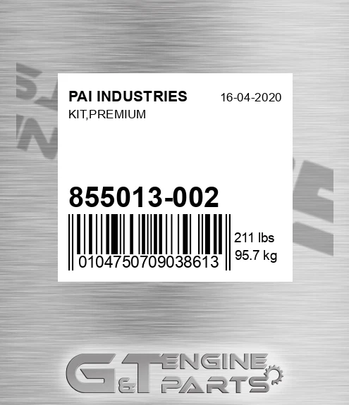 855013-002 Kit,premium for PAI INDUSTRIES