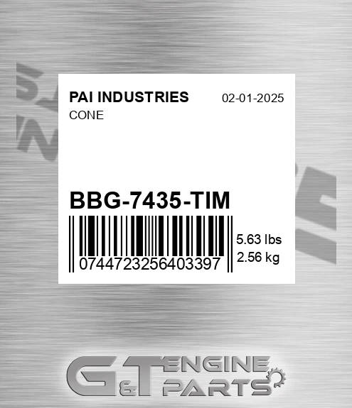 BBG-7435-TIM Cone for PAI INDUSTRIES