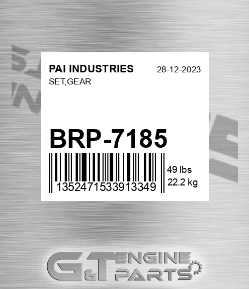 BRP-7185 Set,gear for PAI INDUSTRIES
