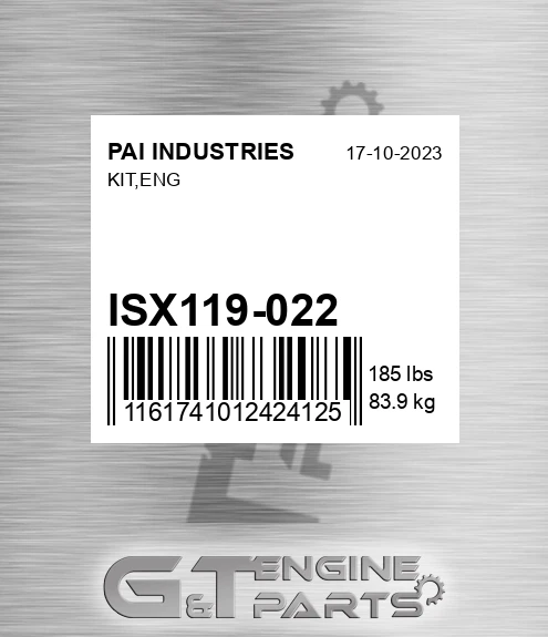 ISX119-022 Kit,eng for PAI INDUSTRIES