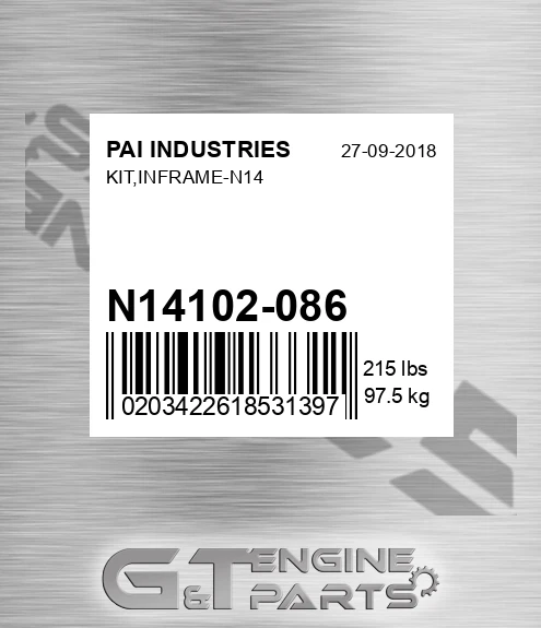 N14102-086 Kit,inframe-n14 for PAI INDUSTRIES