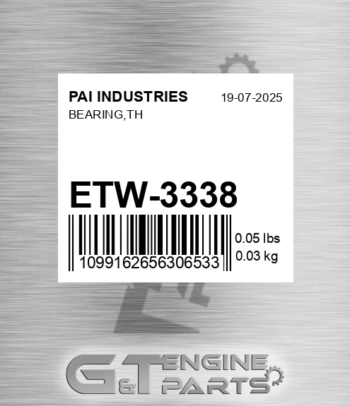 ETW-3338 Bearing,th for PAI INDUSTRIES