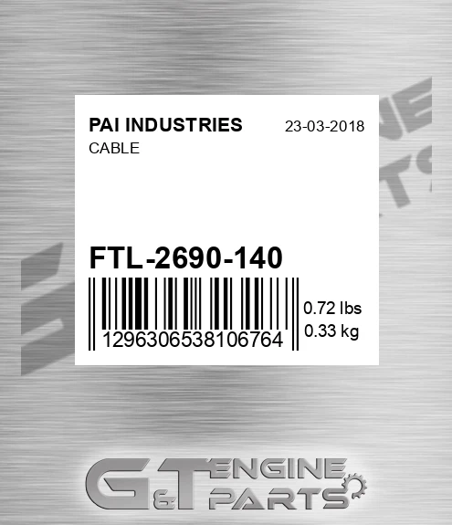 FTL-2690-140 Cable for PAI INDUSTRIES