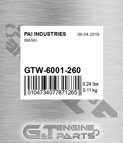 GTW-6001-260 Wash
