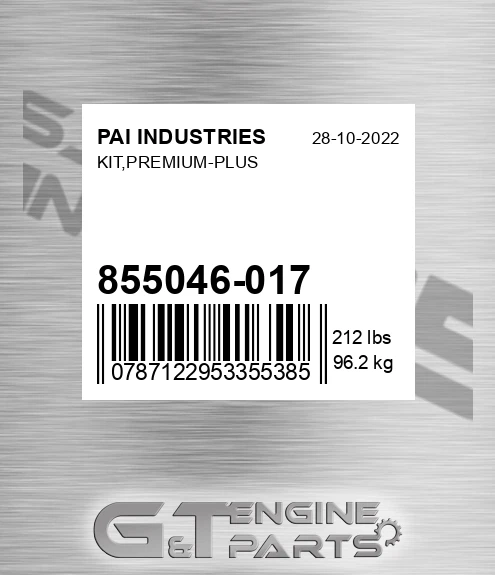 855046-017 Kit,premium-plus for PAI INDUSTRIES