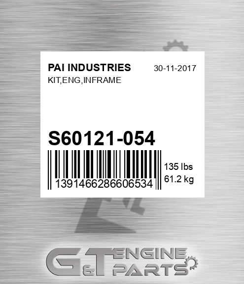 S60121-054 Kit,eng,inframe for PAI INDUSTRIES