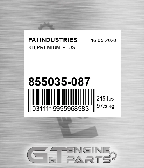855035-087 Kit,premium-plus for PAI INDUSTRIES