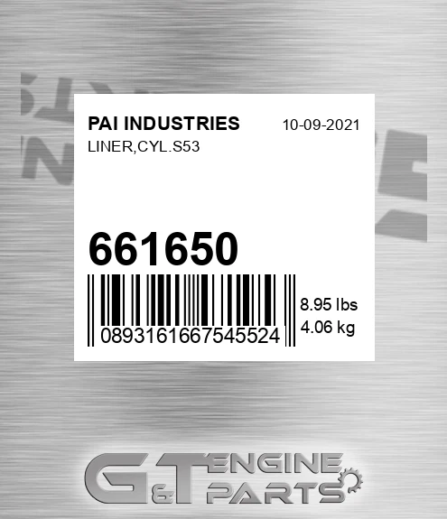 661650 Liner,cyl.s53 for PAI INDUSTRIES