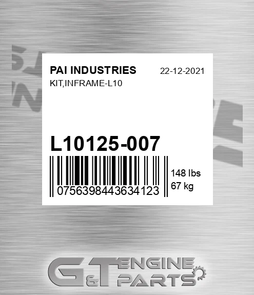 L10125-007 Kit,inframe-l10 for PAI INDUSTRIES