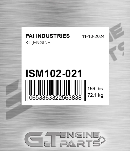 ISM102-021 Kit,engine for PAI INDUSTRIES