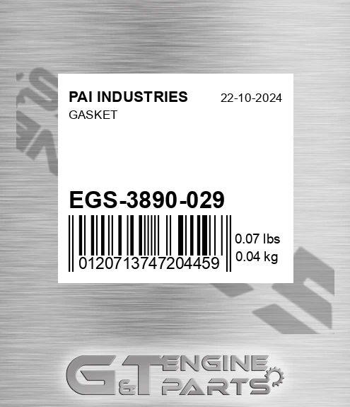 EGS-3890-029 Gasket