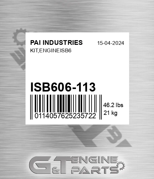 ISB606-113 Kit,engineisb6 for PAI INDUSTRIES