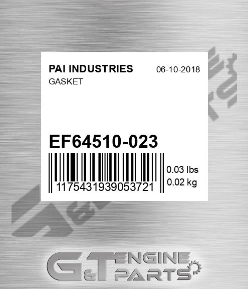EF64510-023 Gasket for PAI INDUSTRIES