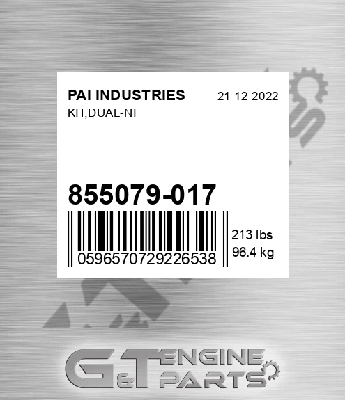 855079-017 Kit,dual-ni for PAI INDUSTRIES