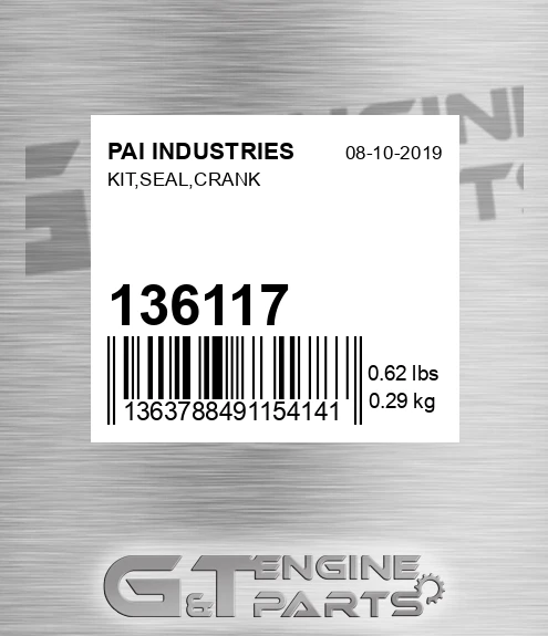 136117 PAI INDUSTRIES Kit,seal,crank