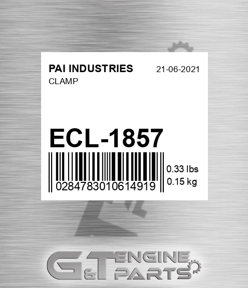 ECL-1857 Clamp for PAI INDUSTRIES