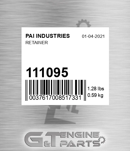 111095 Retainer for PAI INDUSTRIES