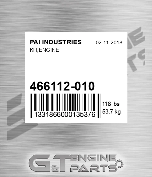 466112-010 Kit,engine for PAI INDUSTRIES