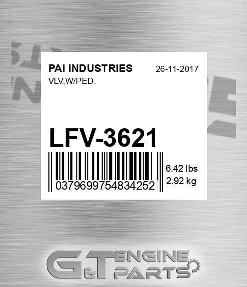 LFV-3621 Vlv,w/ped.