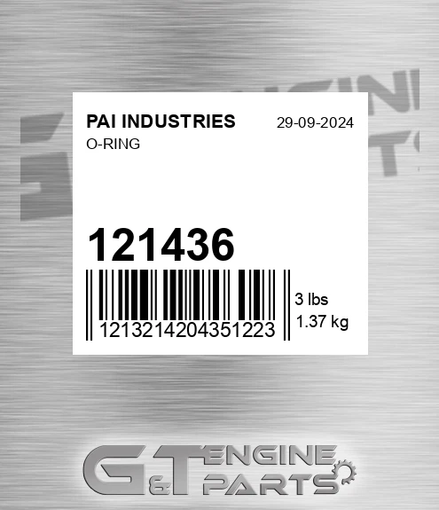 121436 O-ring for PAI INDUSTRIES