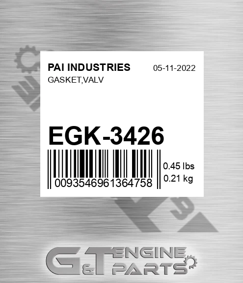 EGK-3426 Gasket,valv