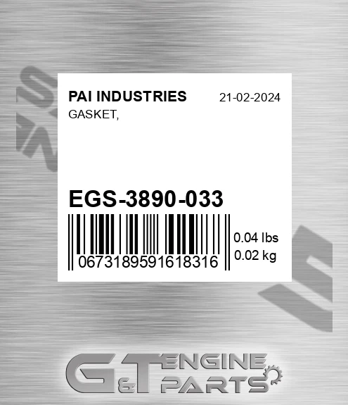 EGS-3890-033 Gasket,