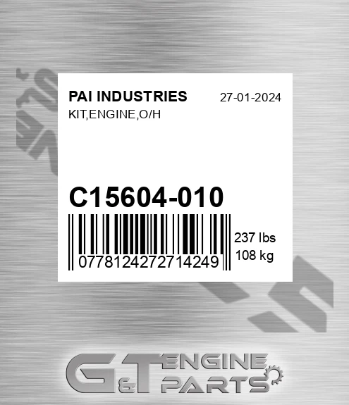 C15604-010 Kit,engine,o/h for PAI INDUSTRIES