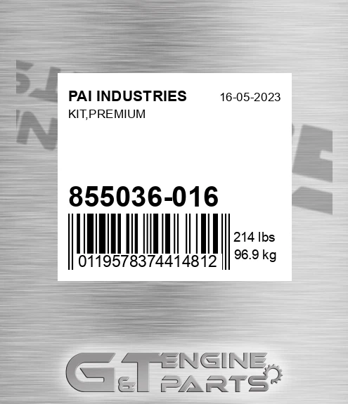 855036-016 Kit,premium for PAI INDUSTRIES