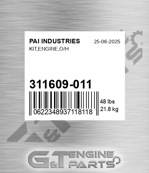 311609-011 Kit,engine,o/h for PAI INDUSTRIES