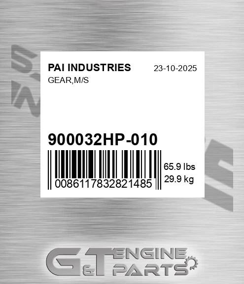 900032HP-010 Gear,m/s for PAI INDUSTRIES