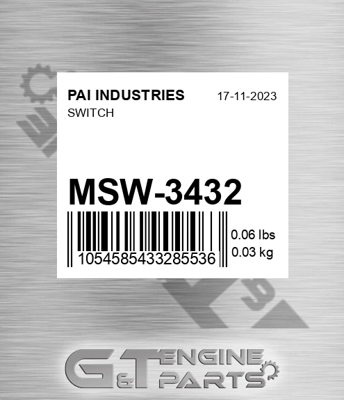 MSW-3432 Switch for PAI INDUSTRIES