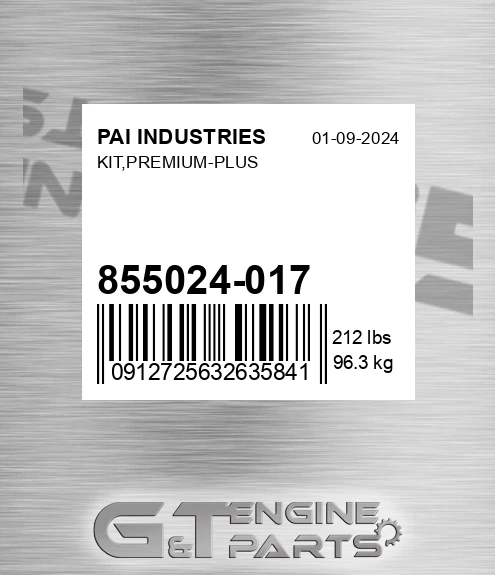 855024-017 Kit,premium-plus for PAI INDUSTRIES