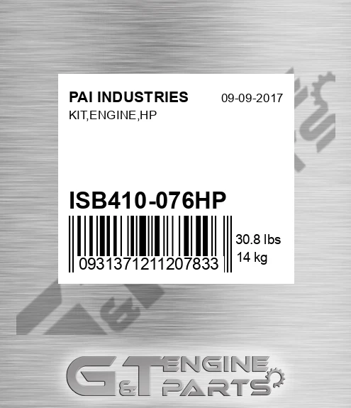 ISB410-076HP Kit,engine,hp for PAI INDUSTRIES