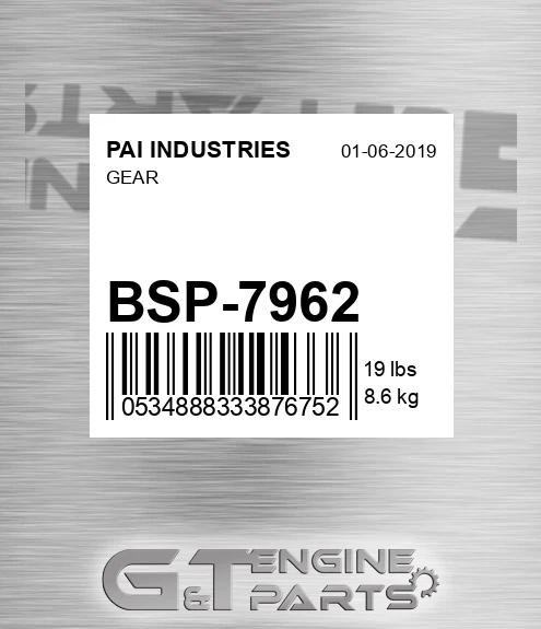 BSP-7962 Gear for PAI INDUSTRIES
