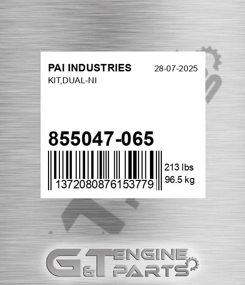 855047-065 Kit,dual-ni for PAI INDUSTRIES